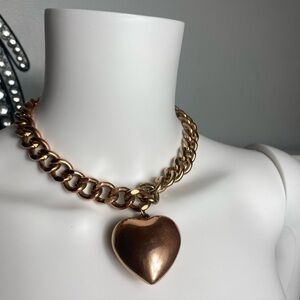 Chocked Heavy Brass Chain with Heart Pendant